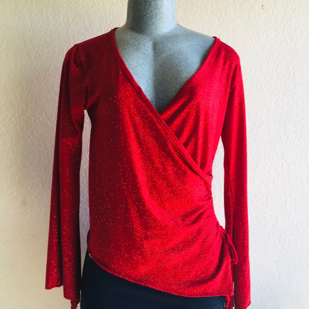 Red party long sleeve shirt
